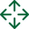 Dark Green 4 Arrows Pointing Outward